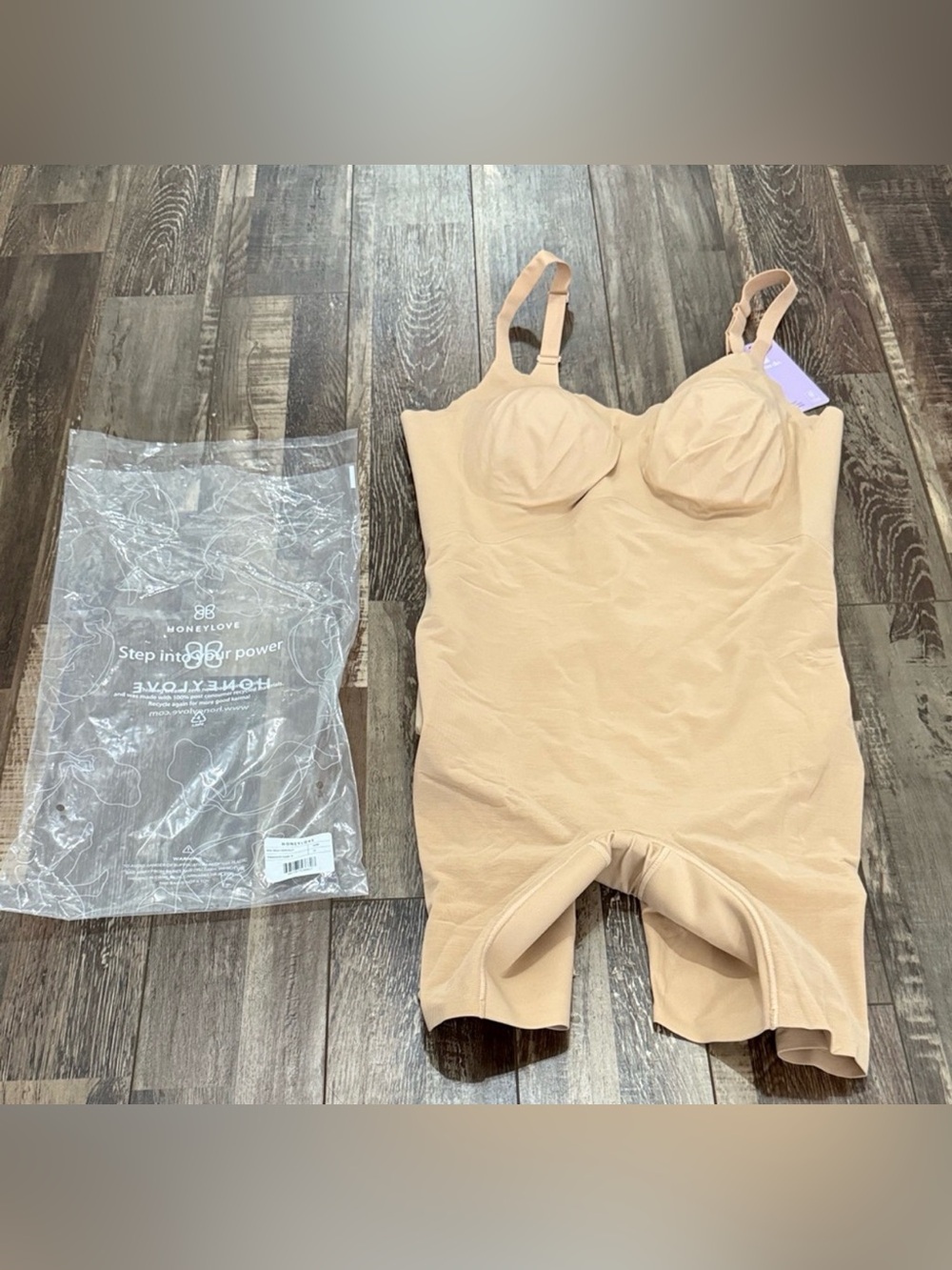 🌹❤️NWT Honeylove Mid Thigh body shaper sand color; size 1X